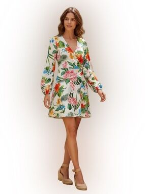 Jealous Tomato Tropical Summer Dream Wrap Dress Size Small